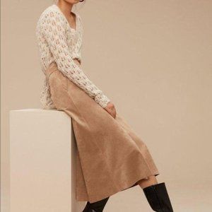 Aritzia Beige Midi Skirt
